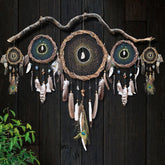 Set de Protección Espiritual: 15 Piedras Curativas - 5 Atrapasueños de Cristal con Opción de Rama, Decoración Rústica, Regalo Natural para Chamán, Vibras de Bruja, Protección Espiritual